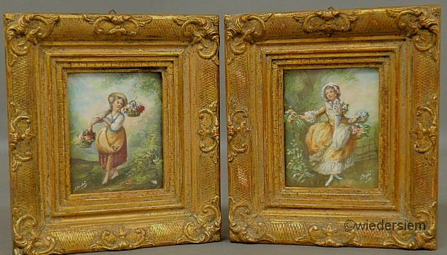 Two French miniature portraits on