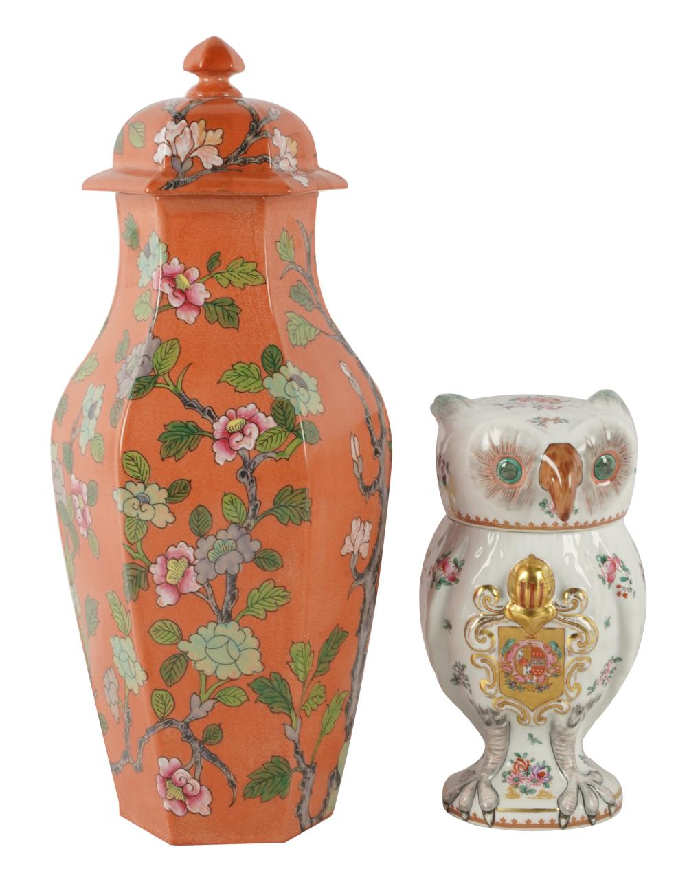 TWO FRENCH PORCELAIN COVERED