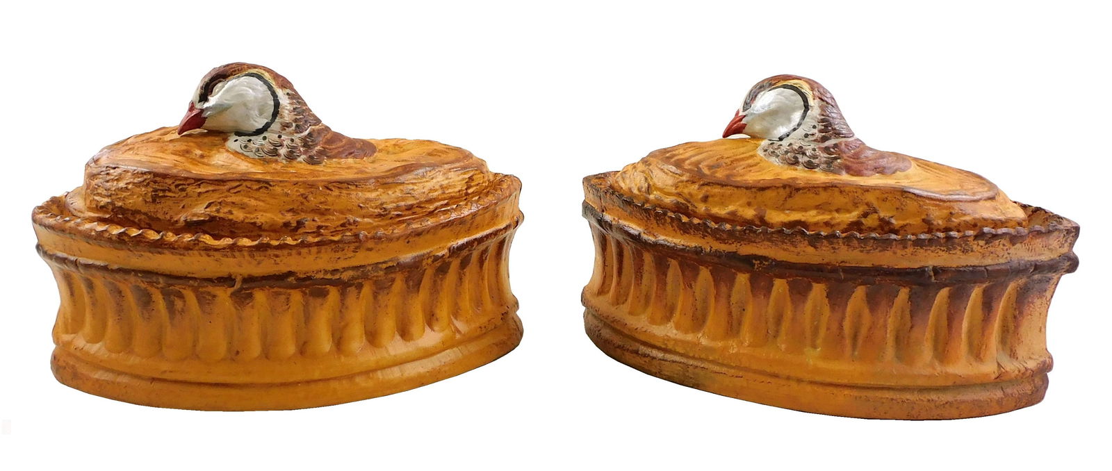 TWO FRENCH PORCELAIN TROMPE