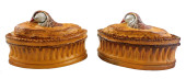TWO FRENCH PORCELAIN TROMPE L'