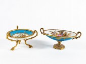 TWO, FRENCH SEVRES-STYLE ORMOL