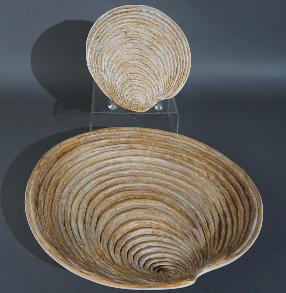TWO FRENCH SHELL-FORM SERVING