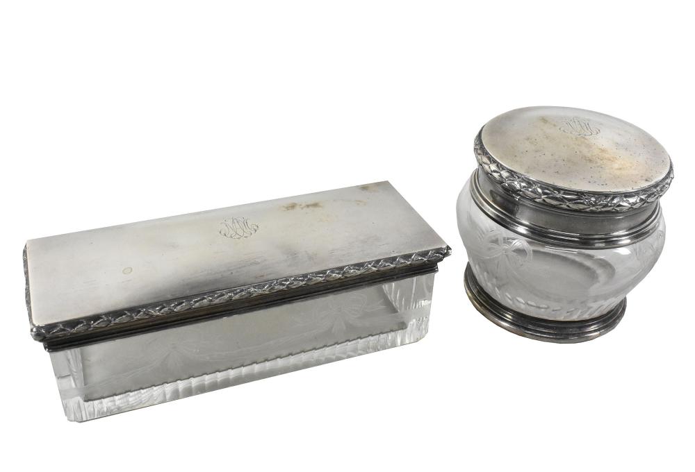 TWO FRENCH SILVER-MOUNTED &