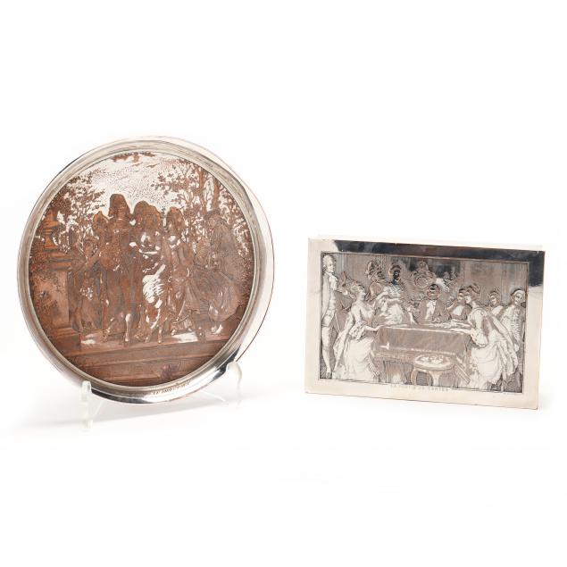 TWO FRENCH SILVER OVER COPPER