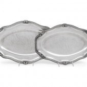 Two French Silver Serving Plat
