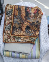 TWO FRENCH TAPESTRIES & A PATC