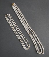 TWO FRESHWATER PEARL NECKLACES