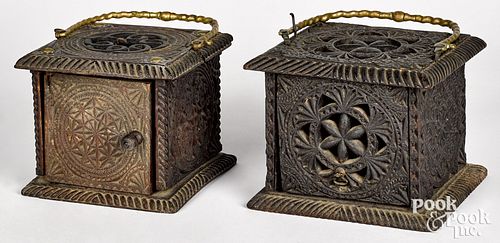TWO FRIESLAND CARVED FOOT