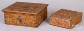 TWO FRISIAN CARVED BOXES, 19TH