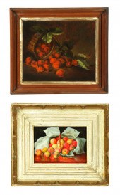 TWO FRUIT STILL LIFE PAINTINGS