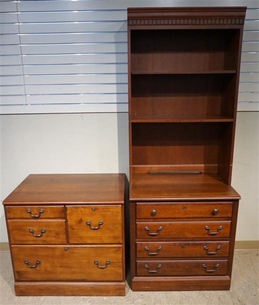 TWO FRUITWOOD FILING CABINETS