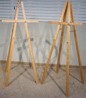 TWO FRUITWOOD FOLDING ARTIST'S