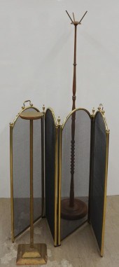 TWO FRUITWOOD HAT STANDS AND A