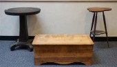 TWO FRUITWOOD SIDE TABLES AND