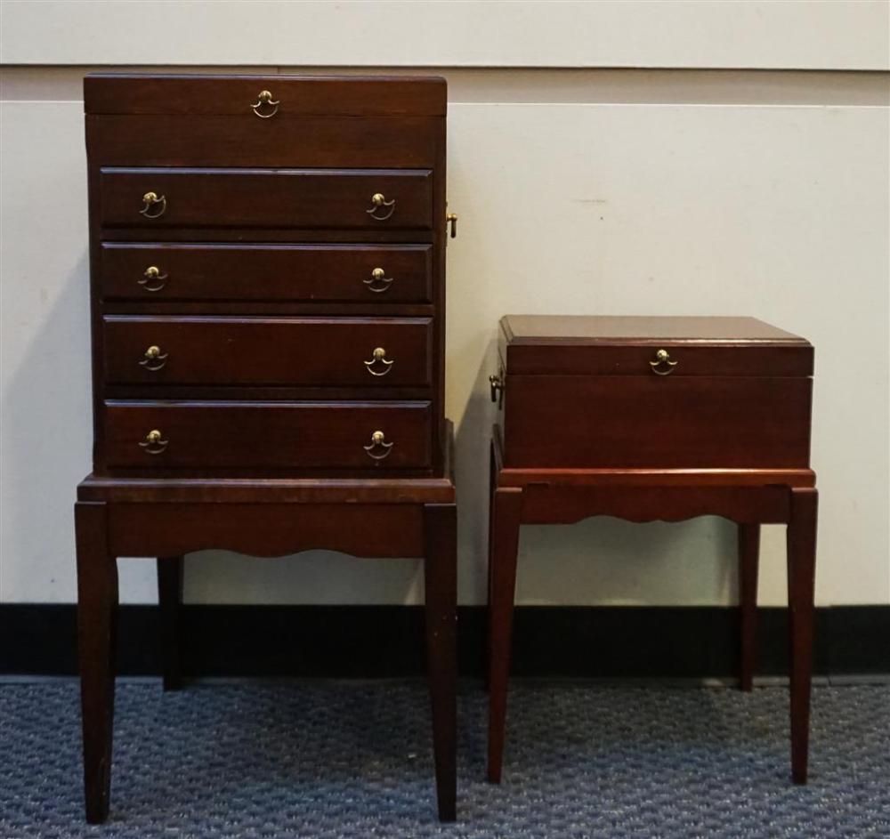 TWO FRUITWOOD SILVER CHESTSTwo