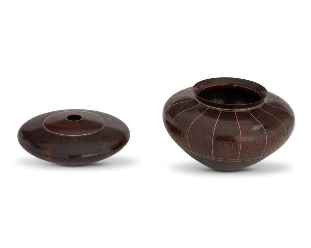 TWO GALEN CARPENTER WOOD BOWLSTwo