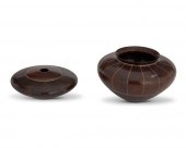 TWO GALEN CARPENTER WOOD BOWLS