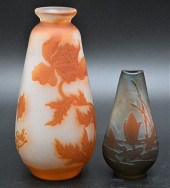 TWO GALLE CAMEO ART GLASS VASE