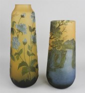 TWO GALLE STYLE CAMEO GLASS VA