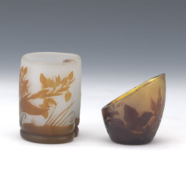 TWO GALLE TOOTHPICK HOLDERS tallest