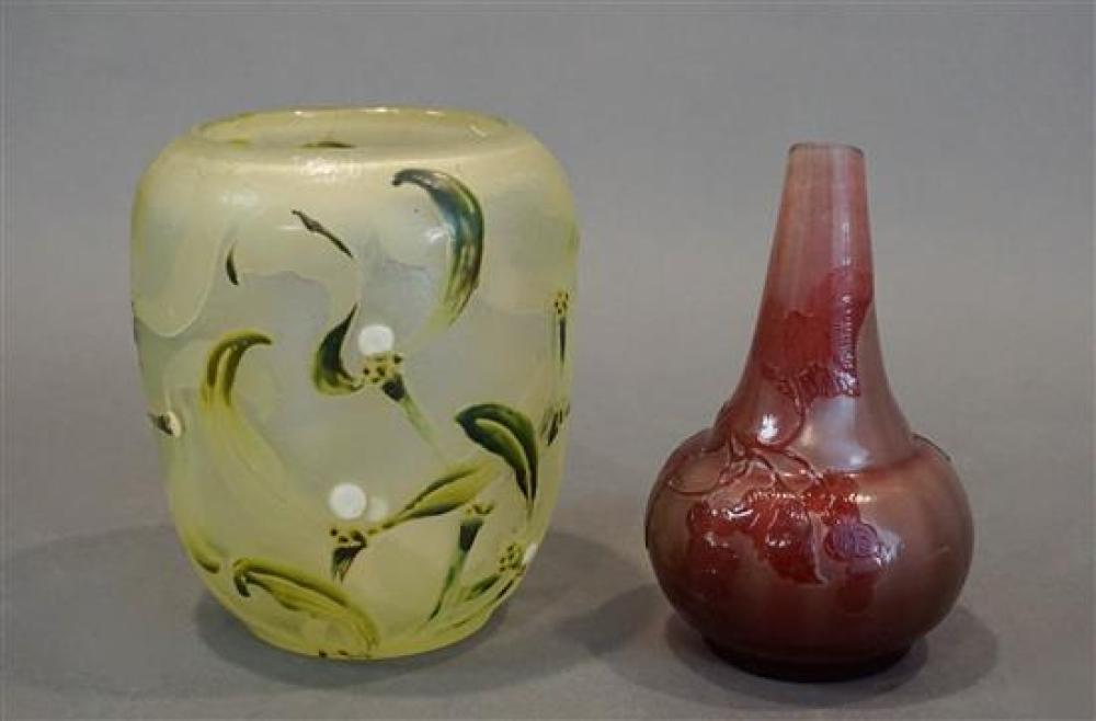 TWO GALLé VASES (ONE WITH CRACK,