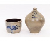 Two-gallon ovid jug, signed  J
