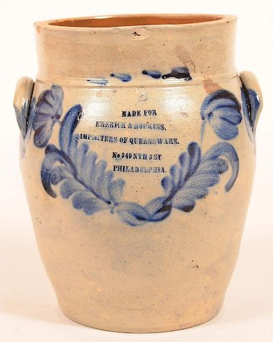 TWO GALLON STONEWARE ADVERTISING