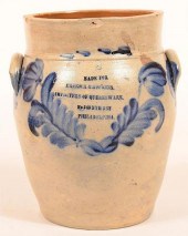 TWO GALLON STONEWARE ADVERTISI