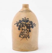 TWO-GALLON STONEWARE JUG, CORN