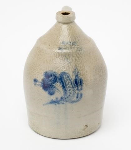 TWO-GALLON STONEWARE JUG, W.
