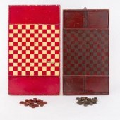 TWO GAMEBOARDS & CHECKER PIECE