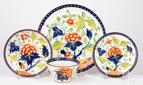 TWO GAUDY DUTCH GRAPE PATTERN