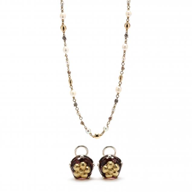 TWO GEM-SET JEWELRY ITEMS  To