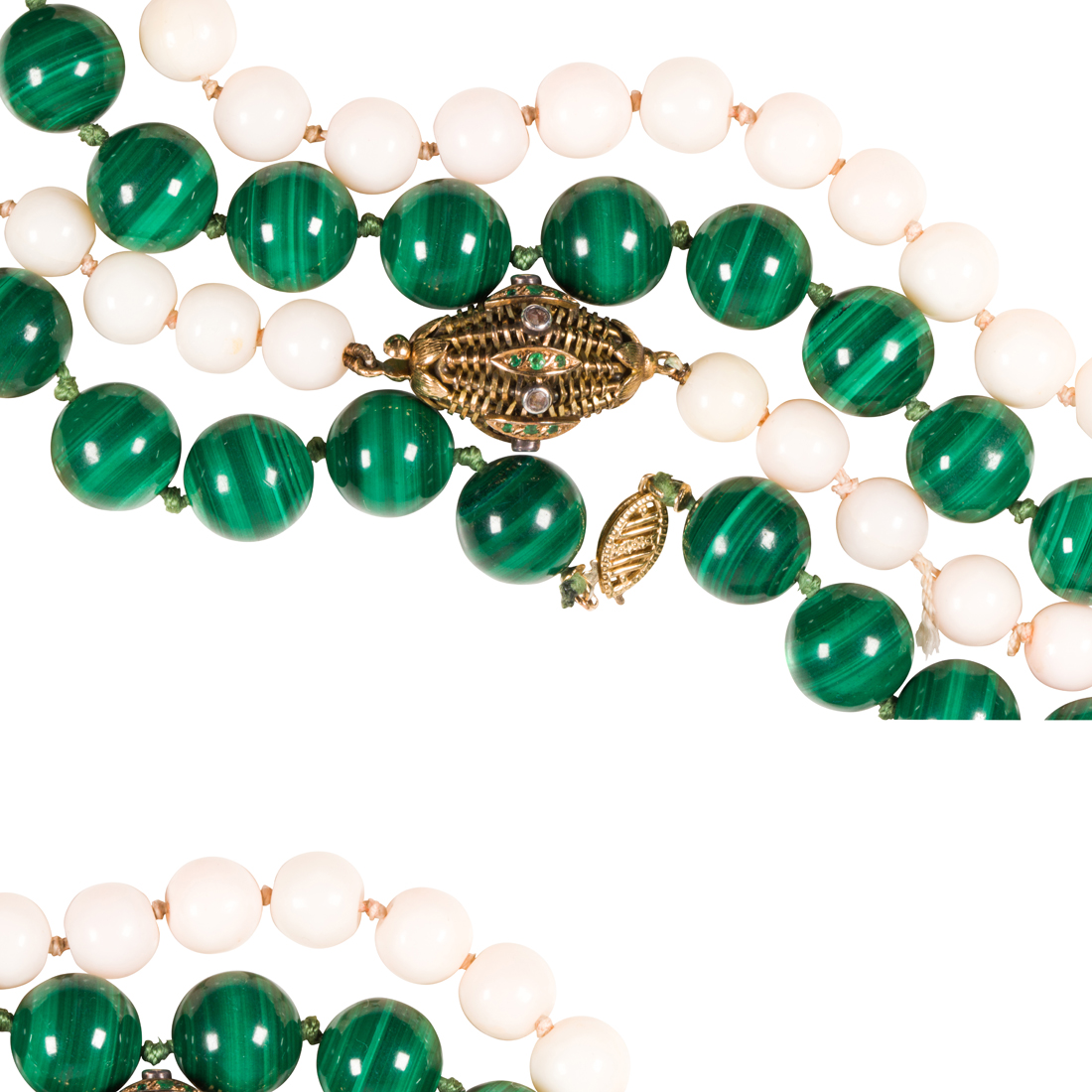 TWO GEMSTONE BEAD NECKLACES Two