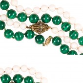 TWO GEMSTONE BEAD NECKLACES Tw