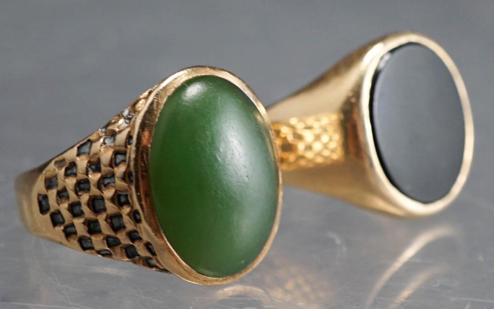 TWO GENTLEMAN'S YELLOW-GOLD RINGS