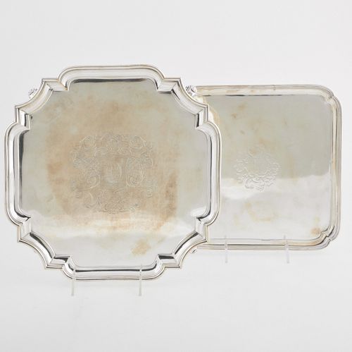 TWO GEORGE II SILVER ARMORIAL