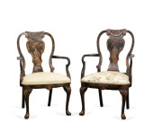 TWO GEORGE II STYLE JAPANNED A