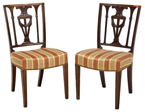 TWO GEORGE III CARVED MAHOGANY
