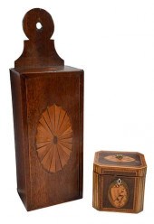 TWO GEORGE III INLAID MAHOGANY