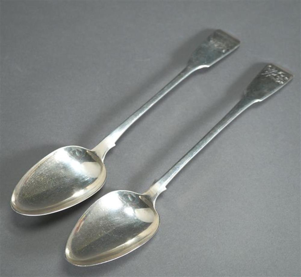TWO GEORGE III-IV SILVER FIDDLE