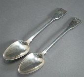 TWO GEORGE III-IV SILVER FIDDL