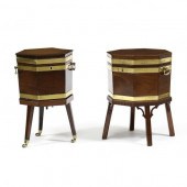 TWO GEORGE III MAHOGANY AND BR