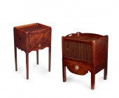 TWO GEORGE III MAHOGANY BEDSID