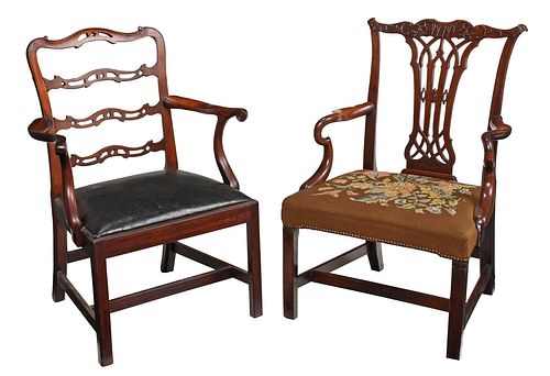 TWO GEORGE III MAHOGANY OPEN