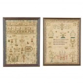 TWO GEORGE III NEEDLEWORK SAMP