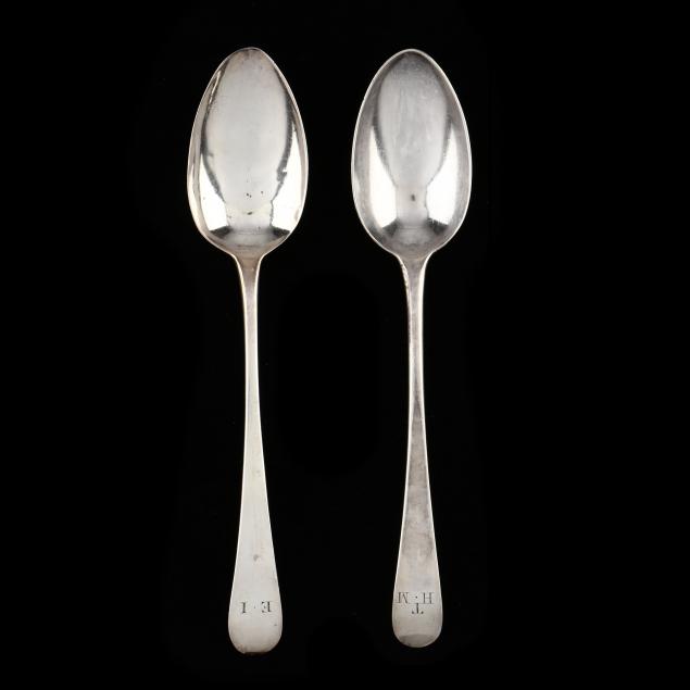 TWO GEORGE III SILVER DESSERT