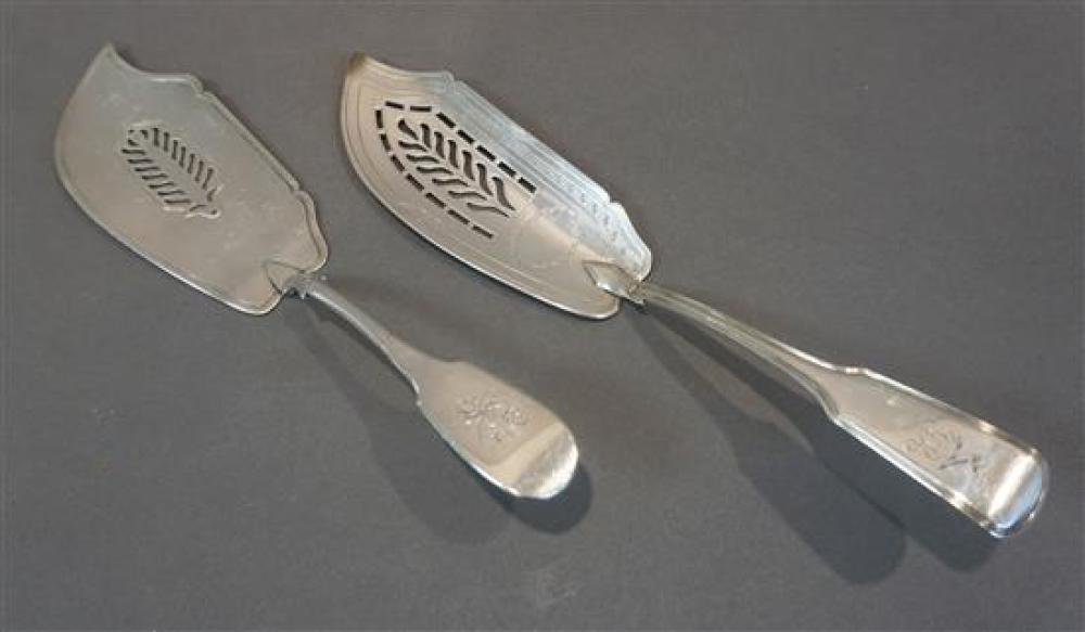 TWO GEORGE III SILVER 'FIDDLE'