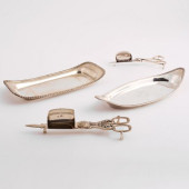 TWO GEORGE III SILVER SNUFFERS