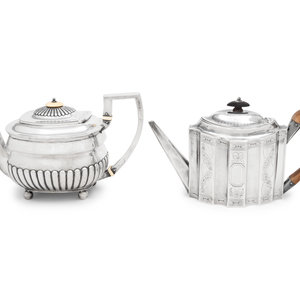 Two George III Silver Teapots One